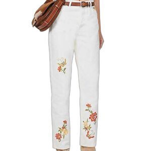 Reformation Cynthia High Rise White Embroidered Jeans Size 30 NWT